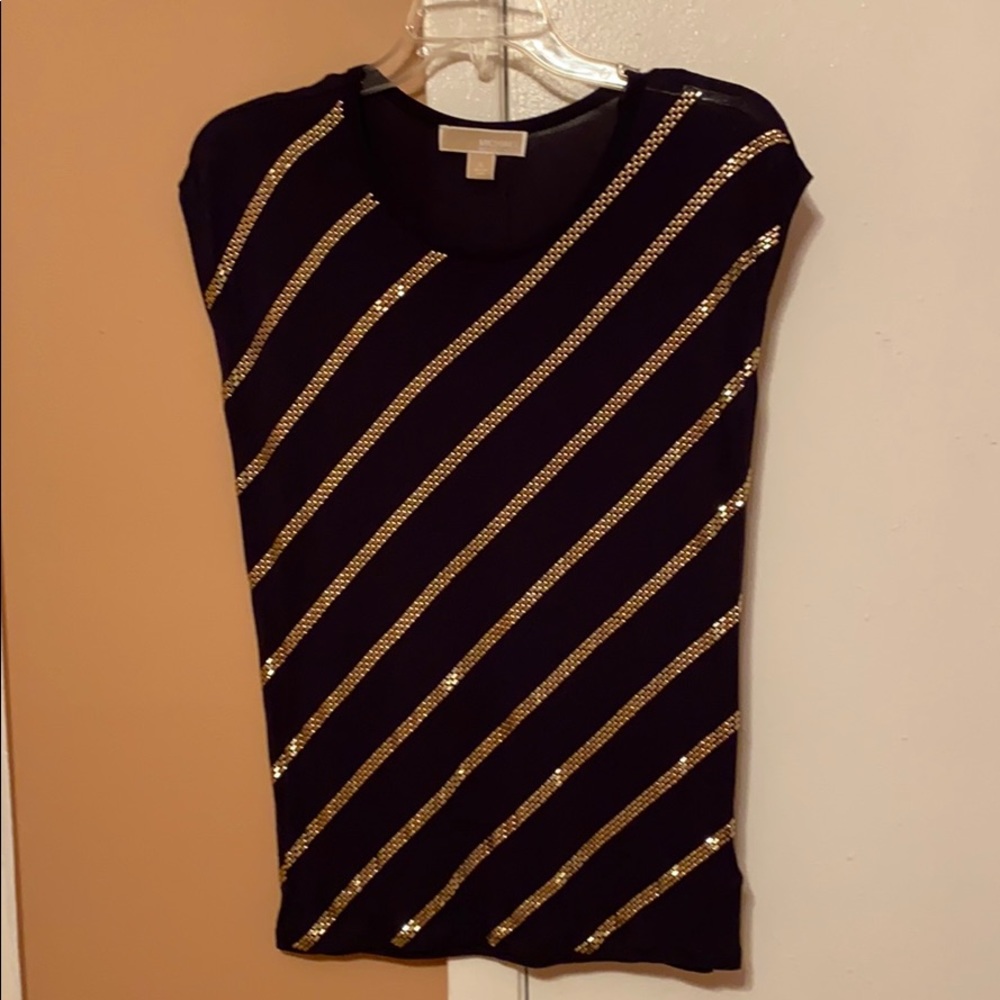 Michael Kors Navy Embellished Tee
